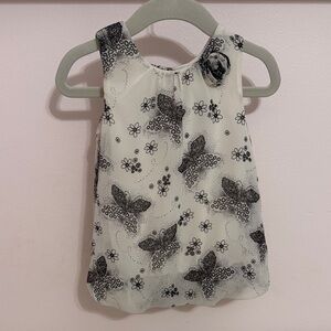 George Black and White Butterfly Blouse